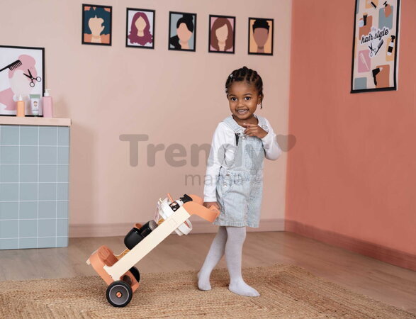 Kadernícky vozík s elektronickým sušičom na vlasy My Hair Style Trolley Smoby so zvukom a svetlom 13 doplnkov