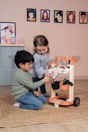 Kadernícky vozík s elektronickým sušičom na vlasy My Hair Style Trolley Smoby so zvukom a svetlom 13 doplnkov