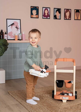 Kadernícky vozík s elektronickým sušičom na vlasy My Hair Style Trolley Smoby so zvukom a svetlom 13 doplnkov