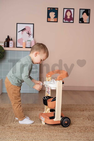 Kadernícky vozík s elektronickým sušičom na vlasy My Hair Style Trolley Smoby so zvukom a svetlom 13 doplnkov