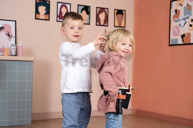Kadernícky opasok s elektronickým sušičom na vlasy My Hair Style Belt Smoby so zvukom a svetlom a zrkadlom 8 doplnkov