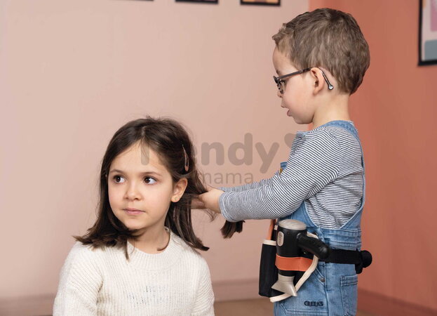 Kadernícky opasok s elektronickým sušičom na vlasy My Hair Style Belt Smoby so zvukom a svetlom a zrkadlom 8 doplnkov