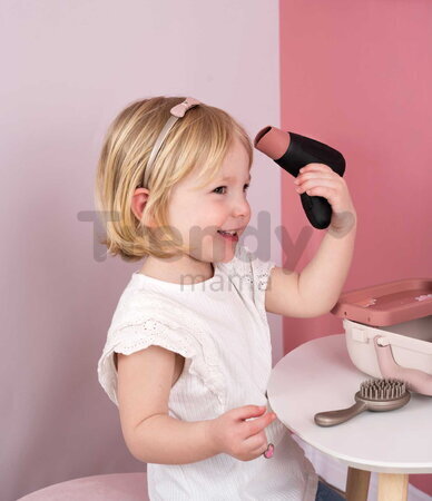 Kozmetický kufrík so zrkadlom My Beauty Vanity Smoby kaderníctvo s fénom a kozmetika s nechtovým štúdiom 10 doplnkov