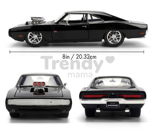 Autíčko Dodge Charger Fast & Furious Jada kovové s otvárateľnými dverami dĺžka 13,5 cm 1:32