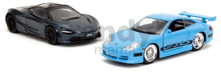Autíčka Brian Porsche 911 GT3 RS a Shaw´s McLaren 720S Fast & Furious Twin Pack Jada kovové s otvárateľnými dverami dĺžka 13 cm 1:32