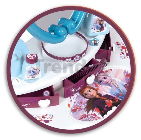 Kozmetický stolík Frozen 2v1 Smoby so stoličkou a 10 doplnkov