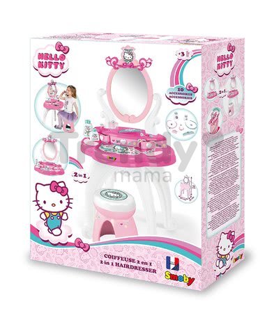 Kozmetický stolík so stoličkou Hello Kitty Smoby a 10 doplnkov