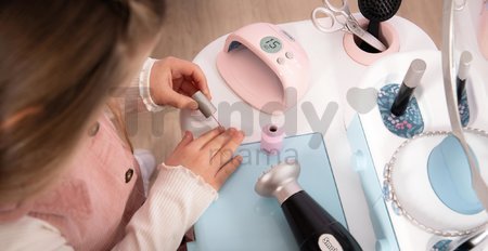 Kozmetický stolík elektronický My Beauty Center 3in1 Smoby kaderníctvo a kozmetika s nechtovým štúdiom a 32 doplnkov