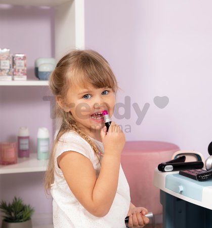 Kozmetický stolík elektronický My Beauty Center 3in1 Smoby kaderníctvo a kozmetika s nechtovým štúdiom a 32 doplnkov