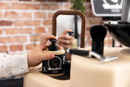 Holičstvo trojkrídlové Barber Cut&Barber Shop Smoby starostlivosť o vlasy a fúzy, umyváreň so šampónom a predajný pult s 19 doplnkami