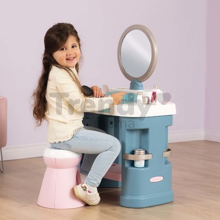 Kozmetický stolík so stoličkou My Beauty Dressing Table Smoby so zrkadlom a 15 skrášľovacích doplnkov