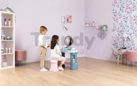 Kozmetický stolík so stoličkou My Beauty Dressing Table Smoby so zrkadlom a 15 skrášľovacích doplnkov