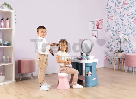 Kozmetický stolík so stoličkou My Beauty Dressing Table Smoby so zrkadlom a 15 skrášľovacích doplnkov