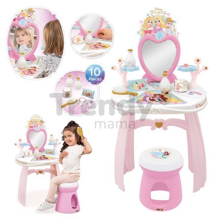 Kozmetický stolík Disney Princess Dressing Table Smoby s 10 doplnkami