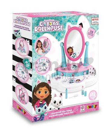 Kozmetický stolík malý Gabby Tabletop Dressing Table Smoby s kozmetikou a bižutériou s 12 doplnkami