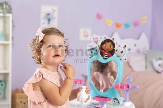 Kozmetický stolík so stoličkou Gabby Smoby s 10 skrášľujúcimi doplnkami