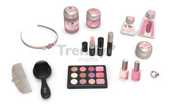 Kozmetický stolík s nastaviteľným zrkadlom My Beauty Dressing Table Smoby so stoličkou a 15 skrášľujúcimi doplnkami