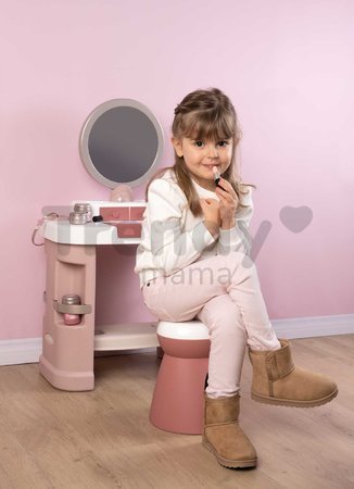 Kozmetický stolík s nastaviteľným zrkadlom My Beauty Dressing Table Smoby so stoličkou a 15 skrášľujúcimi doplnkami