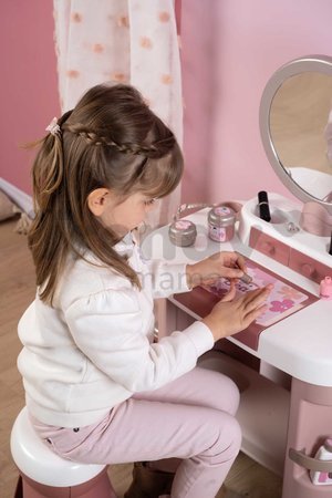 Kozmetický stolík s nastaviteľným zrkadlom My Beauty Dressing Table Smoby so stoličkou a 15 skrášľujúcimi doplnkami