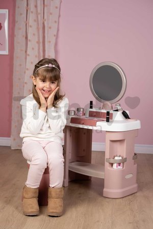 Kozmetický stolík s nastaviteľným zrkadlom My Beauty Dressing Table Smoby so stoličkou a 15 skrášľujúcimi doplnkami