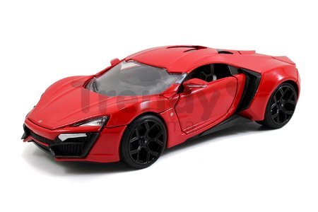 Autíčko Lykan Hypersport Fast & Furious Jada kovové s otvárateľnými časťami a gumenými kolieskami 19 cm dĺžka 1:24