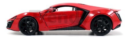 Autíčko Lykan Hypersport Fast & Furious Jada kovové s otvárateľnými časťami a gumenými kolieskami 19 cm dĺžka 1:24