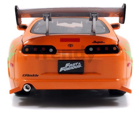 Autíčko Toyota Supra 1995 Fast & Furious Jada kovové s otvárateľnými dverami dĺžka 21 cm 1:24
