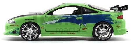 Autíčko Mitsubishi Eclipse 1995 Fast & Furious Jada kovové s otvárateľnými dverami dĺžka 20 cm 1:24