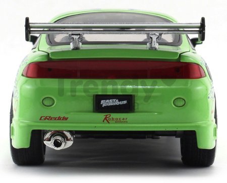 Autíčko Mitsubishi Eclipse 1995 Fast & Furious Jada kovové s otvárateľnými dverami dĺžka 20 cm 1:24