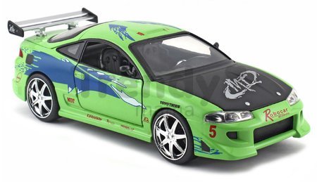 Autíčko Mitsubishi Eclipse 1995 Fast & Furious Jada kovové s otvárateľnými dverami dĺžka 20 cm 1:24