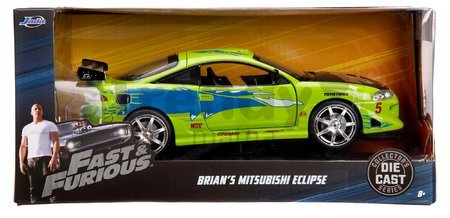 Autíčko Mitsubishi Eclipse 1995 Fast & Furious Jada kovové s otvárateľnými dverami dĺžka 20 cm 1:24