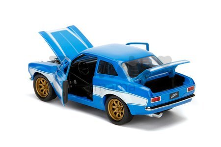 Autíčko Ford Escort 1974 Fast & Furious Jada kovové s otvárateľnými časťami a gumenými kolieskami dĺžka 18 cm 1:24