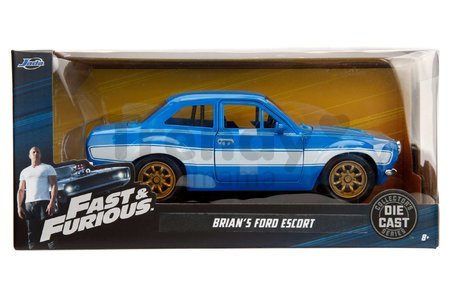 Autíčko Ford Escort 1974 Fast & Furious Jada kovové s otvárateľnými časťami a gumenými kolieskami dĺžka 18 cm 1:24