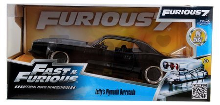 Autíčko Plymouth 1970 Barracuda Fast & Furious Jada kovové s otvárateľnými časťami dĺžka 18 cm 1:24