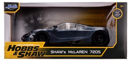 Autíčko Shaw McLaren 720S Fast & Furious Jada kovové s otvárateľnými časťami dĺžka 20,5 cm 1:24