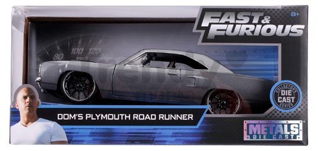 Autíčko Plymouth 1970 Road Runner Fast & Furious Jada kovové s otvárateľnými časťami dĺžka 22 cm 1:24