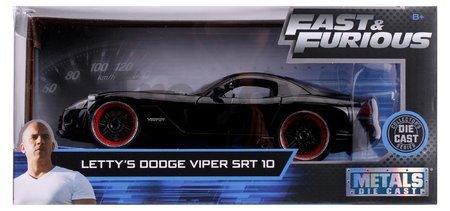 Autíčko Dodge Viper SRT-10 Fast & Furious Jada kovové s otvárateľnými časťami dĺžka 18 cm 1:24