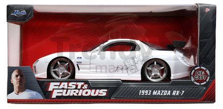 Autíčko Mazda RX-7 Fast & Furious Jada kovové s otvárateľnými časťami dĺžka 20 cm 1:24