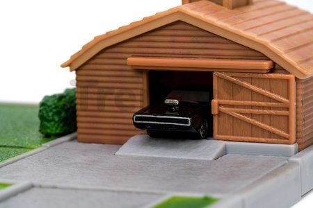 Garáž s domom Dominic Toretto Fast & Furious Nano scene Jada 13 dielov s piknikovým posedením a 2 kovové autíčka od 8 rokov