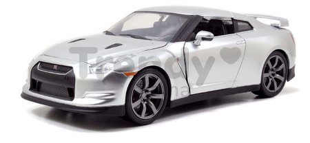 Autíčko Nissan GT-R 2009 Fast & Furious Jada kovové s otvárateľnými časťami dĺžka 19 cm 1:24