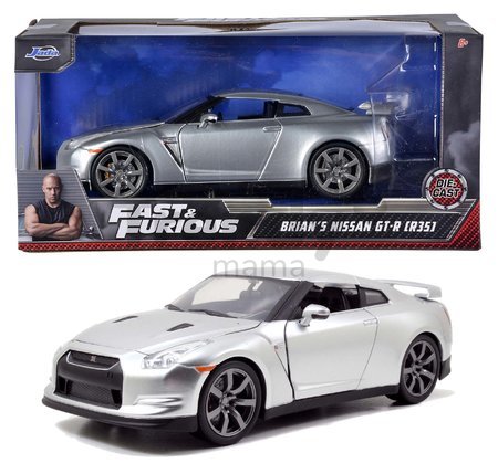 Autíčko Nissan GT-R 2009 Fast & Furious Jada kovové s otvárateľnými časťami dĺžka 19 cm 1:24