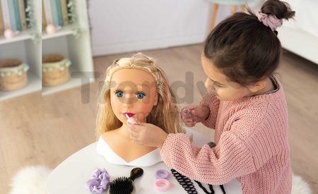 Česacia hlava pre kaderníčku so svetlými vlasmi My Beauty Blonde Styling Head Smoby vytváranie účesov s 19 doplnkami