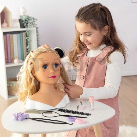 Česacia hlava pre kaderníčku so svetlými vlasmi My Beauty Blonde Styling Head Smoby vytváranie účesov s 19 doplnkami