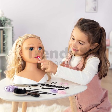 Česacia hlava pre kaderníčku so svetlými vlasmi My Beauty Blonde Styling Head Smoby vytváranie účesov s 19 doplnkami