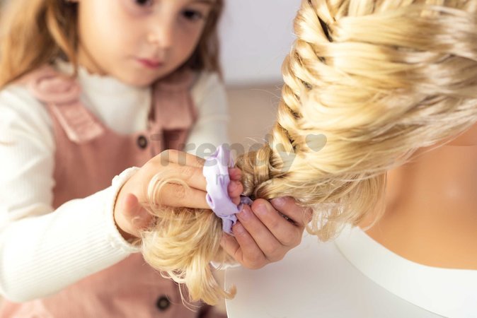 Česacia hlava pre kaderníčku so svetlými vlasmi My Beauty Blonde Styling Head Smoby vytváranie účesov s 19 doplnkami