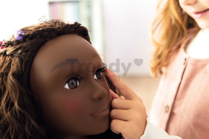 Česacia hlava pre kaderníčku s hnedými vlasmi My Beauty Styling Head Smoby vytváranie účesov s 23 doplnkami