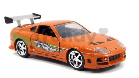 Autíčka Toyota Supra a Dodge Charger 1970 Fast & Furious Twin Pack Jada kovové s otvárateľnými dverami dĺžka 12 cm 1:32