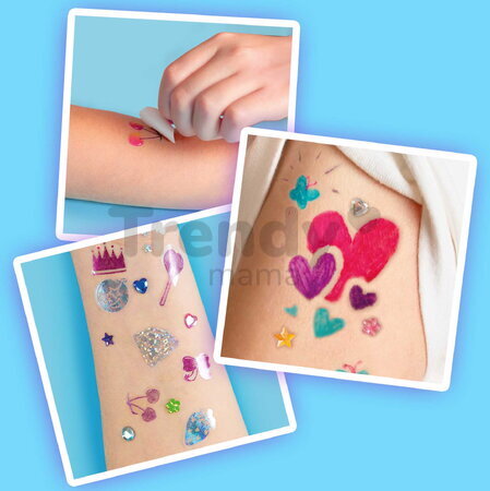 Tetovacie štúdio s ozdobnými kamienkami Glam Tattoo Corner Smoby 4 rôzne štýly tetovania 30 doplnkov od 6 rokov