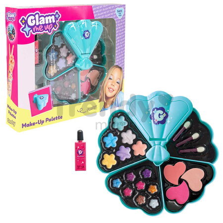 Kozmetická paleta s očnými tieňmi Glam Makeup Palette Smoby 8 leskov na pery s lícenkami a aplikátormi od 6 rokov