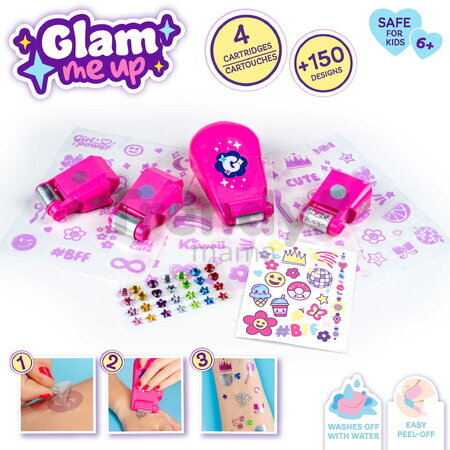 Tetovacia sada s metalickými fóliami Glam Metallic Tattoo Smoby s ozdobnými kamienkami 11 doplnkov od 6 rokov